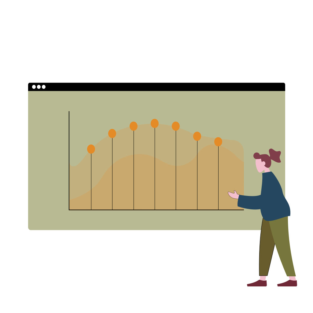 girl standing and analyzing