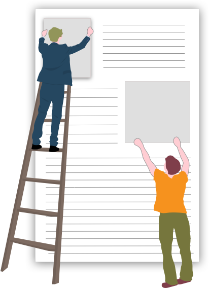 people places the images on book