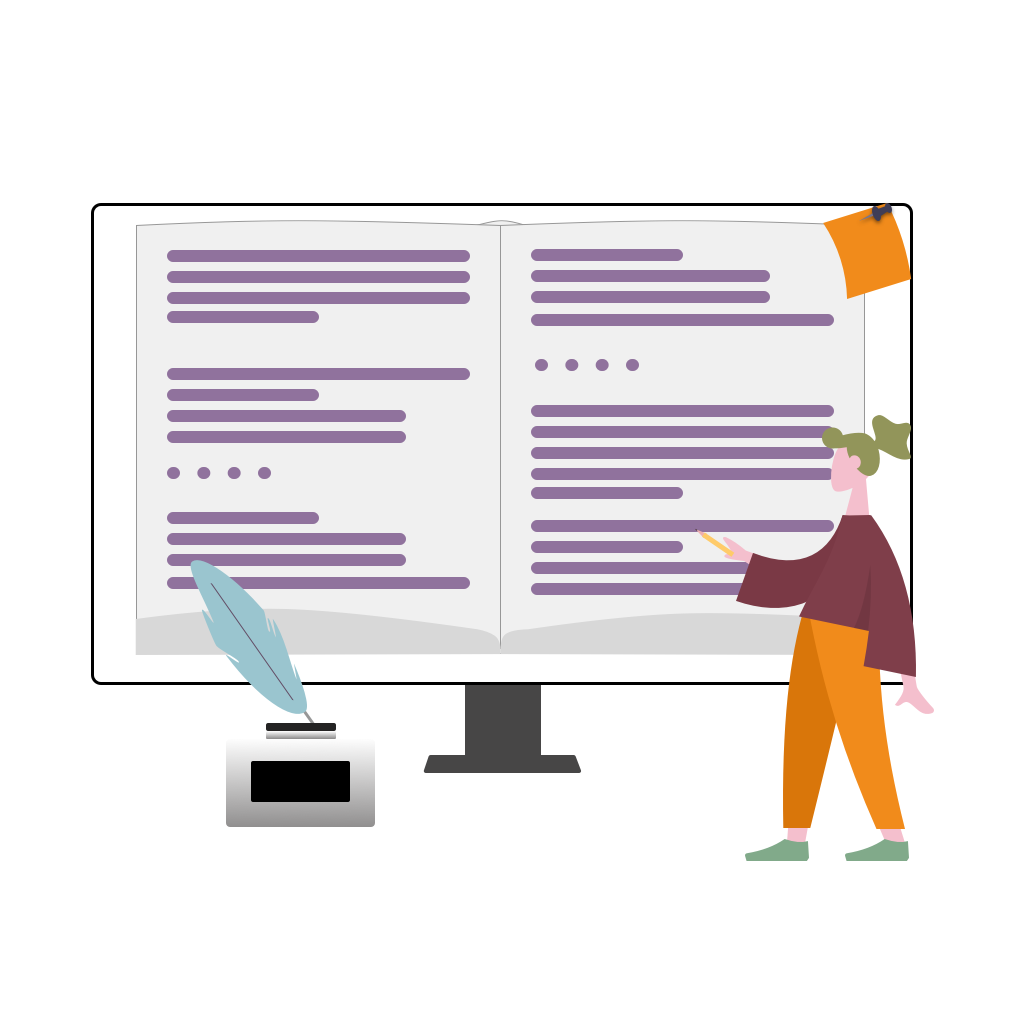 girl writing using a tool