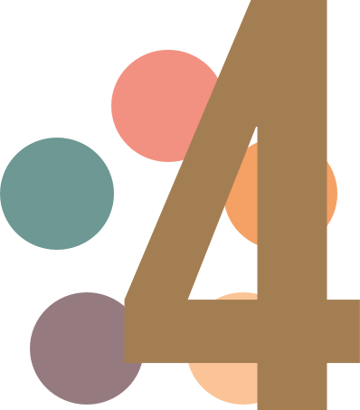 Number 4 with colored circles