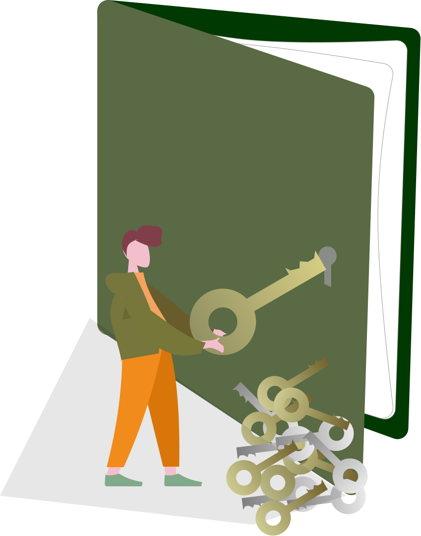 man finding a key