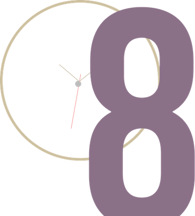 Number 8 with clock